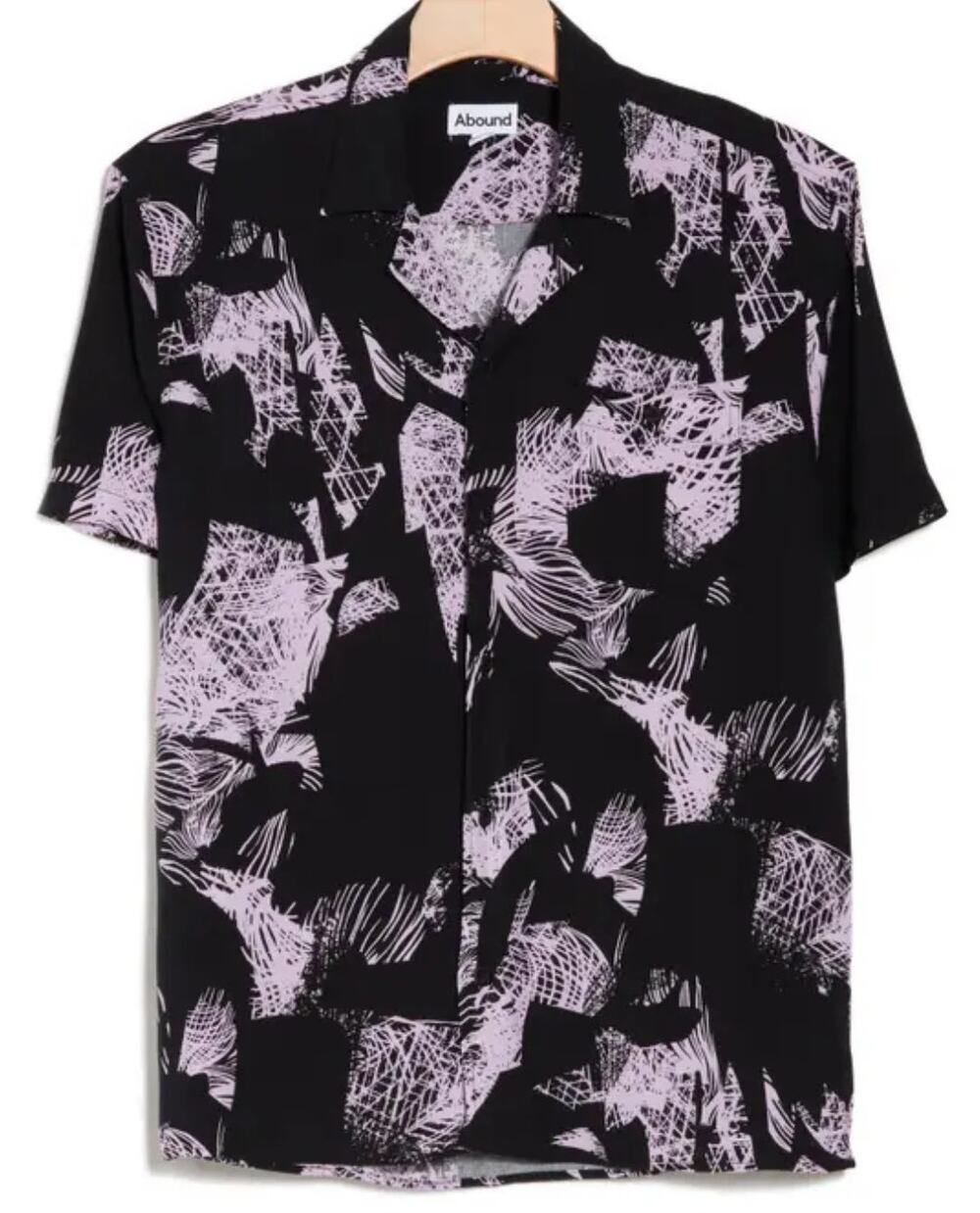 New ABOUND NORDSTROM Men's Black Abstract Floral Short Sleeve Shirt Size XXL